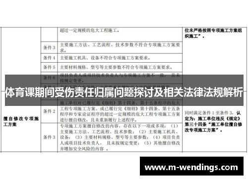 体育课期间受伤责任归属问题探讨及相关法律法规解析