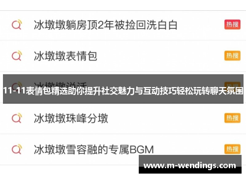 11-11表情包精选助你提升社交魅力与互动技巧轻松玩转聊天氛围
